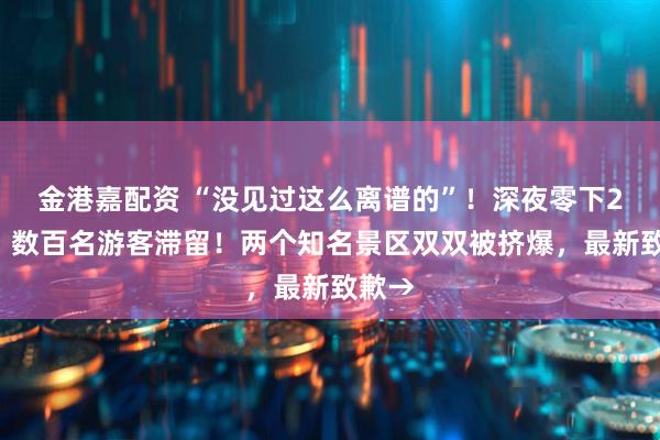 金港嘉配资 “没见过这么离谱的”！深夜零下20℃，数百名游客滞留！两个知名景区双双被挤爆，最新致歉→